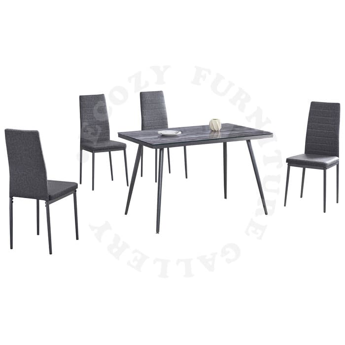 The Tempered Glass Dining Set that comprises a Tempered Glass Dining Table and 4 Chairs