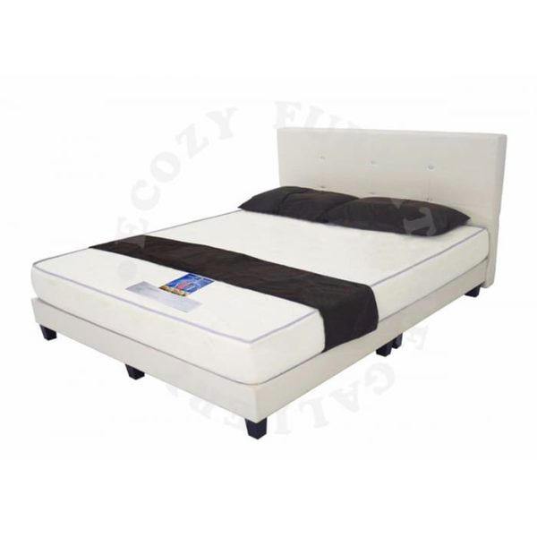 Beige Bed Frame Mattress Set for Bedroom