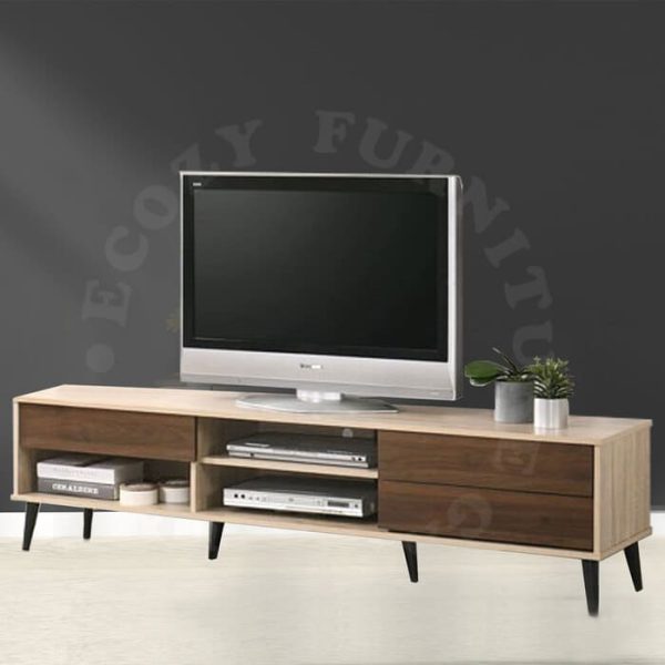 Dual- Tone Colour Wooden TV Console fits for any living room styles