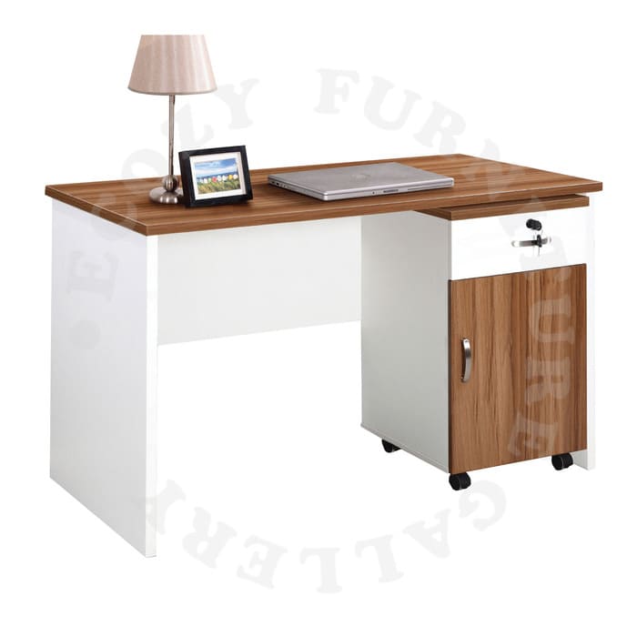 Wooden Study / Computer Table with movable mobile pedestal
