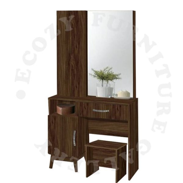 Walnut Dressing Table with Stool for Bedroom