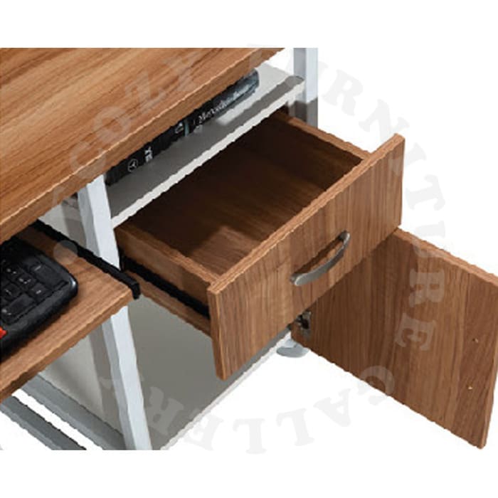 Wooden Study / Computer Table come with a smooth drawer and swing door storage cabinet