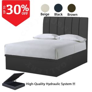 Black Faux Leather Storage Bed Frame fit for any bedroom styles