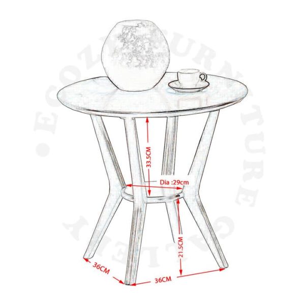 Dimension of Round Wooden Side / End Table catering for Living Room or Bedroom