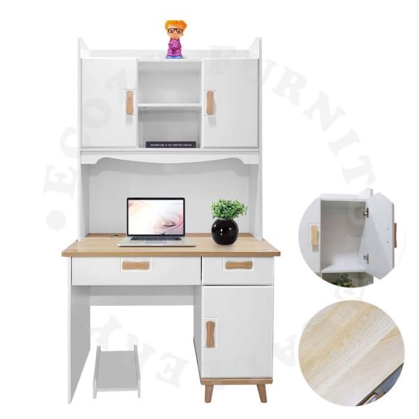 The internal compartment of Two-tone Colour Study / Computer table with top shelf and CPU Tray