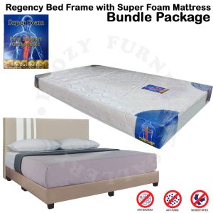 Branded Mattress Vazzo Bed Frame Mattress Set come with faux leather divan bedframe