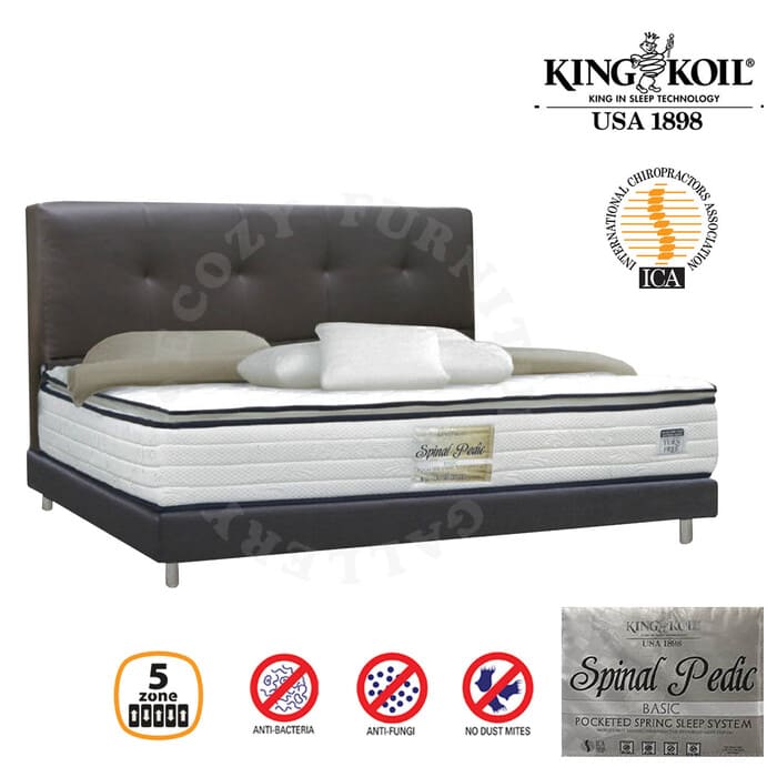Bed Frame Mattress Set come with Branded Mattress King Koil Mattress for bedroom