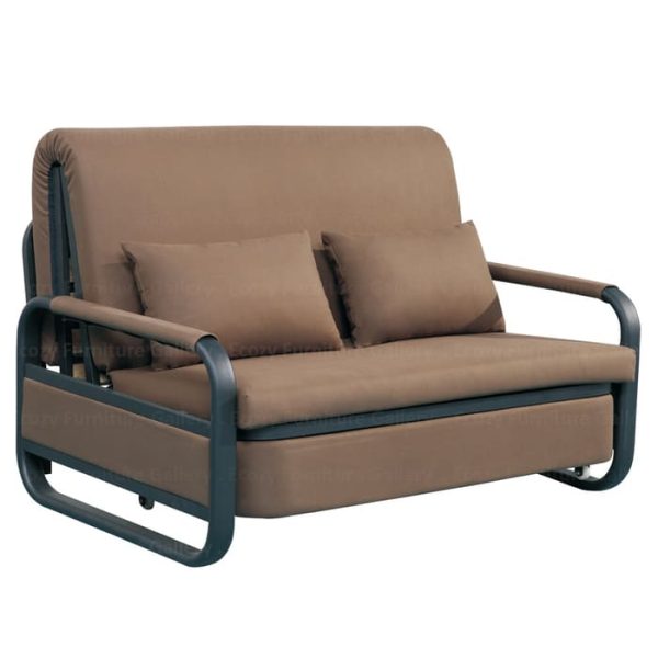 Brown Fabric Sofa bed / Recliner Sofa come with 2 piece Side Lumber Support Cushion and hidden storage