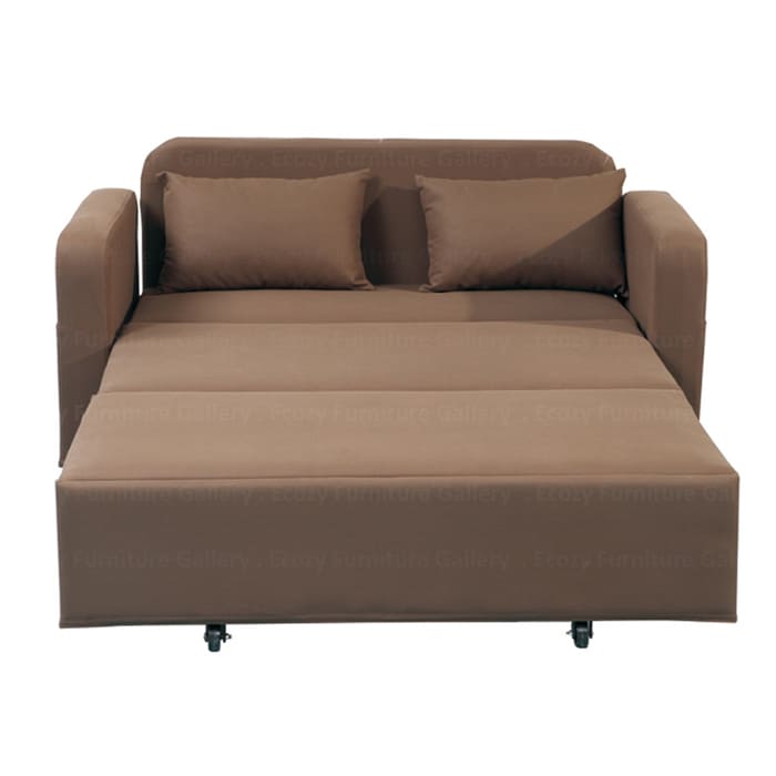 Brown Fabric Sofa bed / Recliner Sofa come with 2 piece Side Lumber Support Cushion and hidden storage