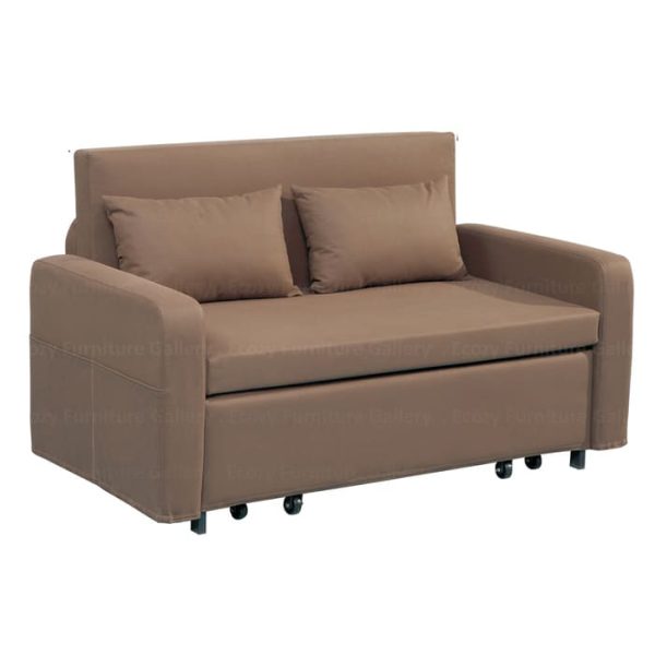 Brown Fabric Sofa bed / Recliner Sofa come with 2 piece Side Lumber Support Cushion and hidden storage