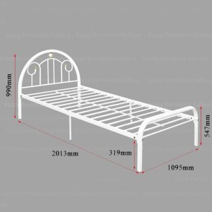 Structure and dimension of Elegant White Metal Bedframe