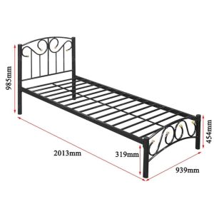 Structure and dimension of Black Metal Bedframe