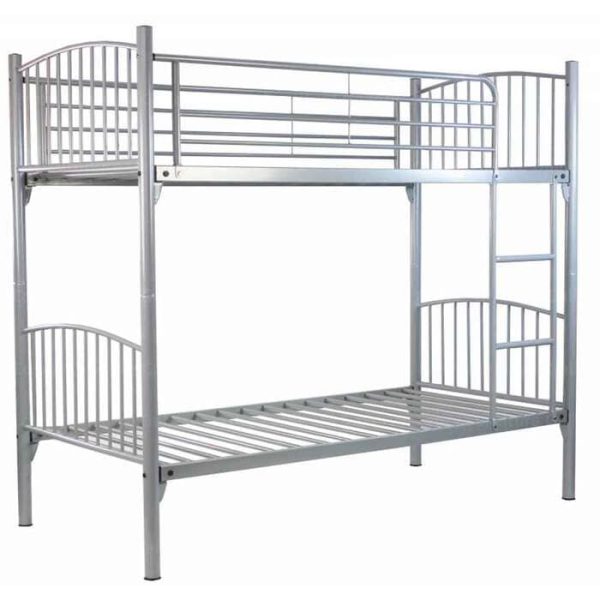 The Structure of Silver Metal Double Decker Bed for Bedroom