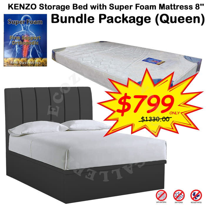 Branded Mattress Super Foam Storage Bed Frame Mattress Set for Bedroom