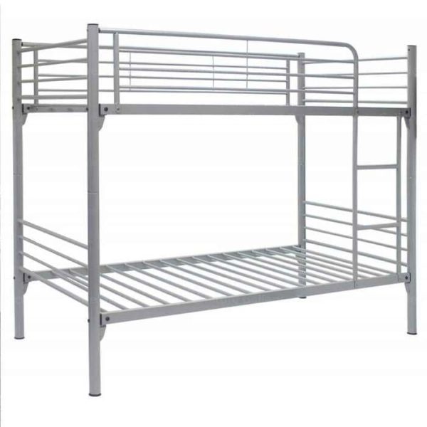 The Structure of Silver Metal Double Decker Bed for Bedroom