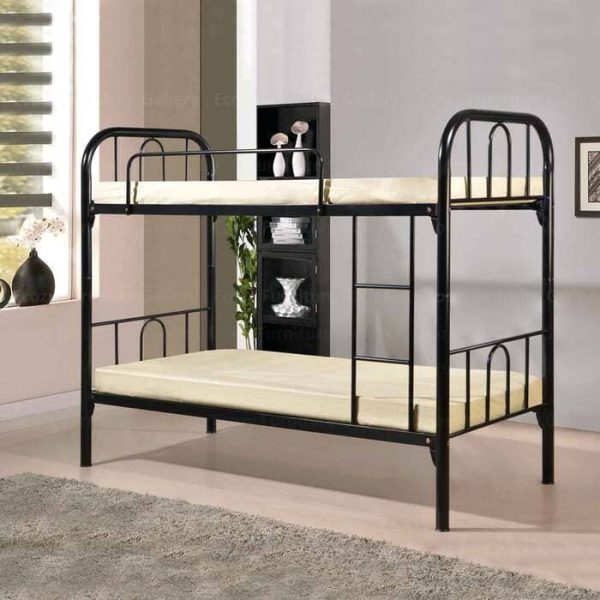 Black Metal Double Decker Bed for Bedroom