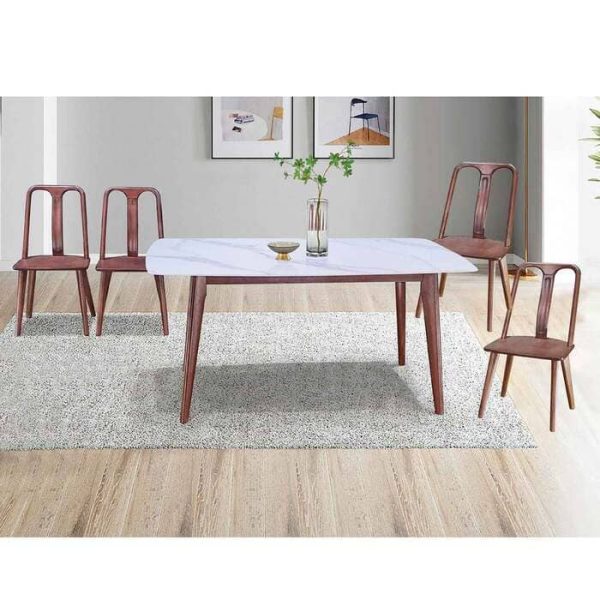 Sintered stone Wooden Dining Set come with wooden dining chairs for Dining Room