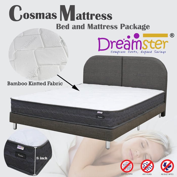 Branded Mattress of Dreamster Bed Frame Mattress Set come with divan bed frame and orthopedic mattress