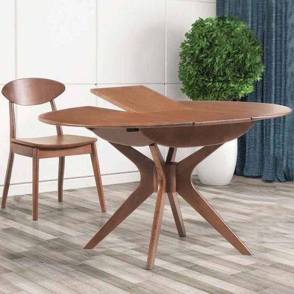 Round Extendable Wooden Dining Table