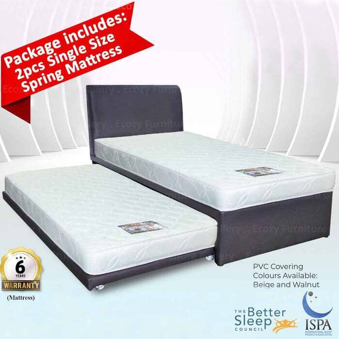 Branded Mattress Sleepy Night Pull Out Bed Frame Mattress Set come with 2pcs of Sleepy Night orthopedic mattress