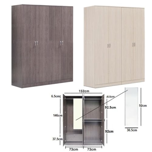 EMILIA Swing Door Wardrobe - Ecozy Furniture Gallery