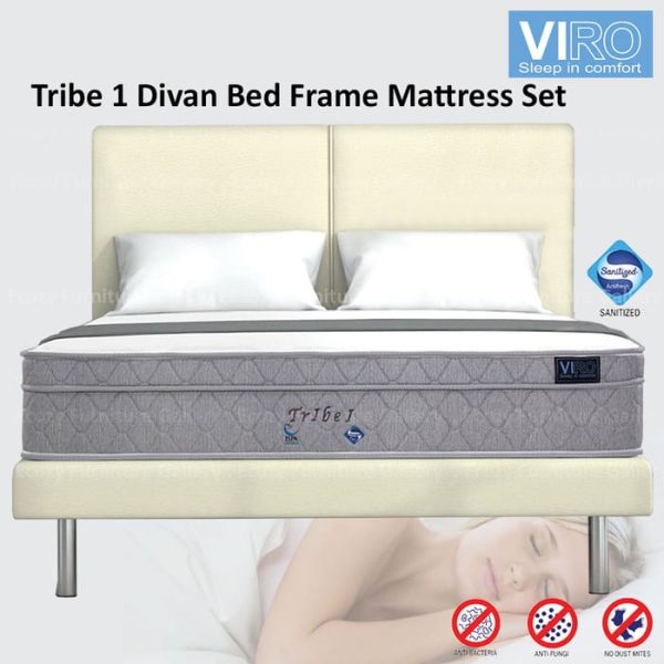 Branded Mattress VIRO Bed Frame Mattress Set come with divan bed farme for bedroom