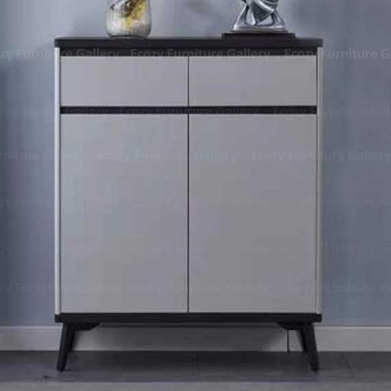 Grey 2 Doors Shoe Cabinet for Living Room