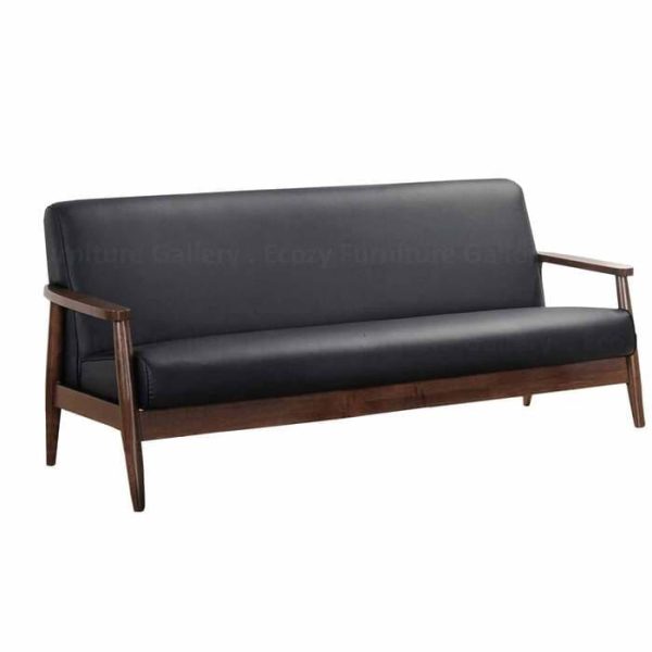 Wenge Wooden Sofa with PU Soft Leather cushion