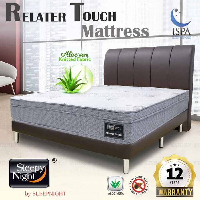 Bed Frame Mattress Set included of Sleepy Night Branded Mattress with Aloe Vera Knitted Fabric