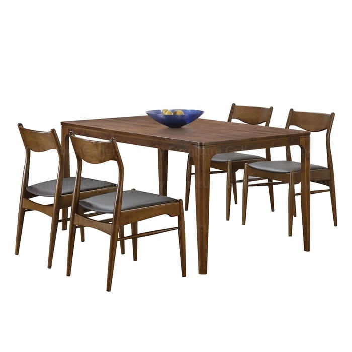 The Wooden Dining Set that comprises a Solid Wood Table and 4 Chairs