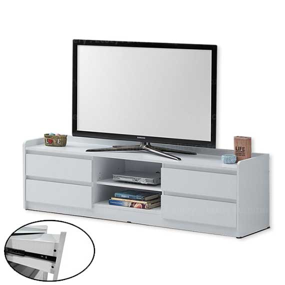 White Wooden TV Console for Living Room