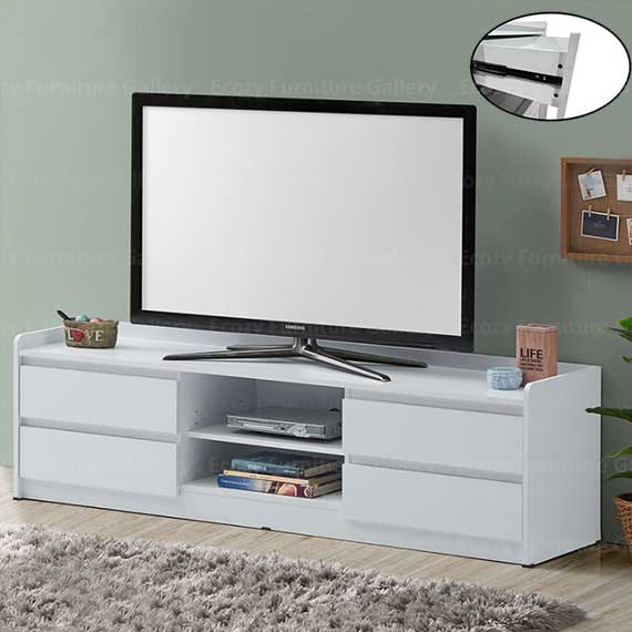 White Wooden TV Console for Living Room