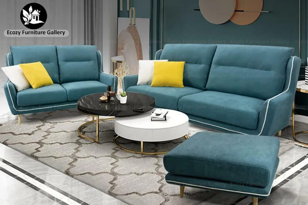Showroom exclusive design 3 and 2 seater fabric sofa with ottoman