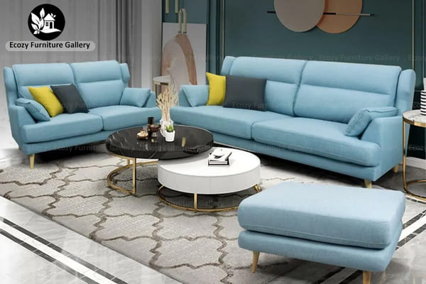 Showroom exclusive design 3 and 2 seater fabric sofa with ottoman