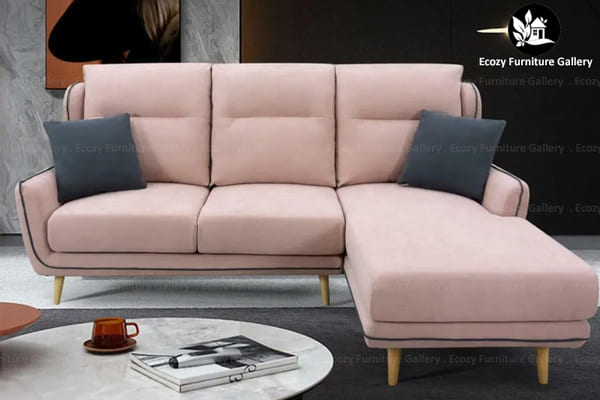 Showroom exclusive design beige color L-Shape fabric sofa