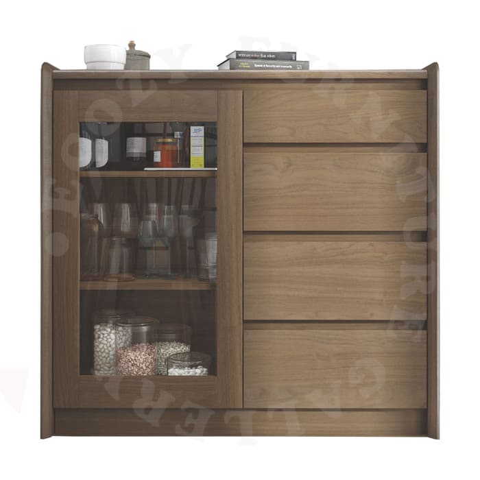 Brown color Sideboards / Buffet Hutch or Children Chest of Drawers with glass door