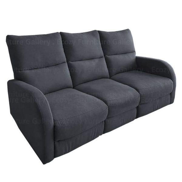 Grey Color 3 Seater Water Resistant Fabric Sofa witm Slim Arm Rest and High Back version