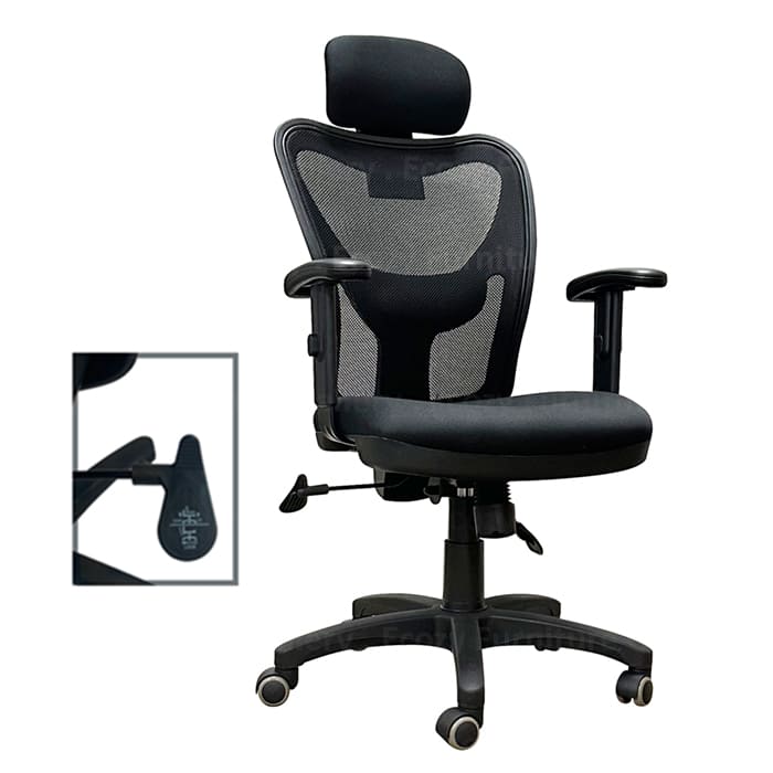 High back black color office chair with Tilt Tension Adjustment
