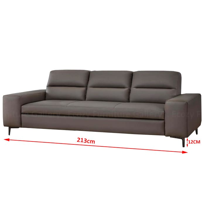 The detail dimension of 3 Seater Genuine Cowhide Leather Sofa