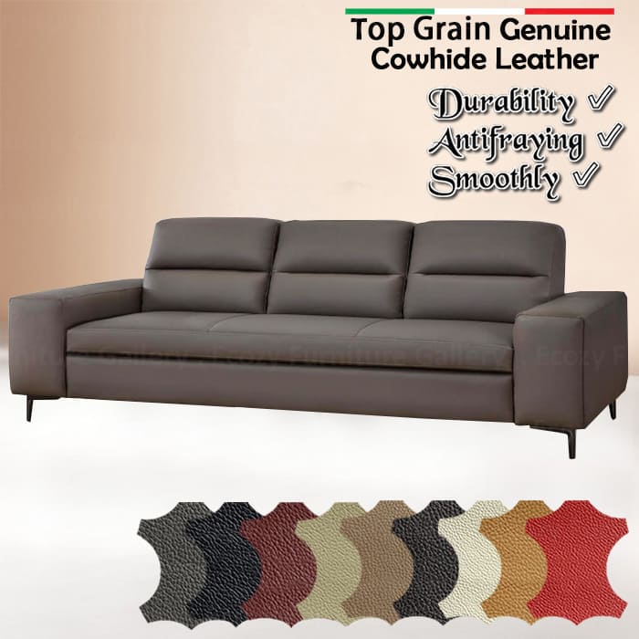 3 Seater genuine leather sofa with different colour choose