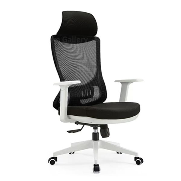 The front view of High back office chair in two tone color