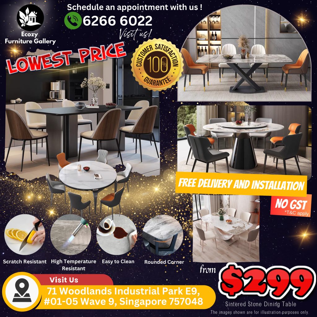 Ecozy Furniture Gallery's sintered stone dining table Annual year end sale