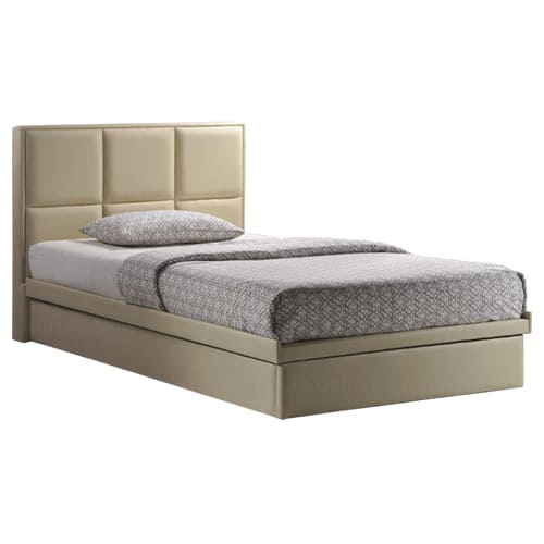 Storage Bed Singapore - Beige col Super single storage bed frame