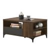 Coffee table with a combination of colombia oak finish and contrasting grey accents