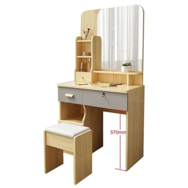 Dressing Table with 3 drawers and cushioned stool