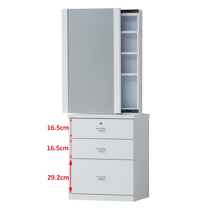 White color dressing table come with 3 big drawers