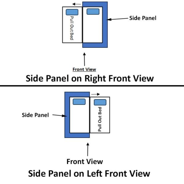 The 3 in 1 bed placement option of the pull out direction