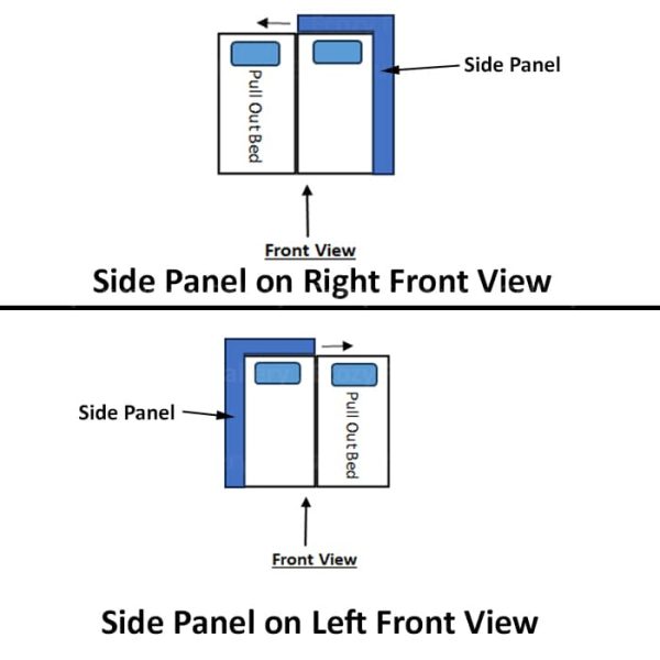 The 3 in 1 bed placement option of the pull out direction