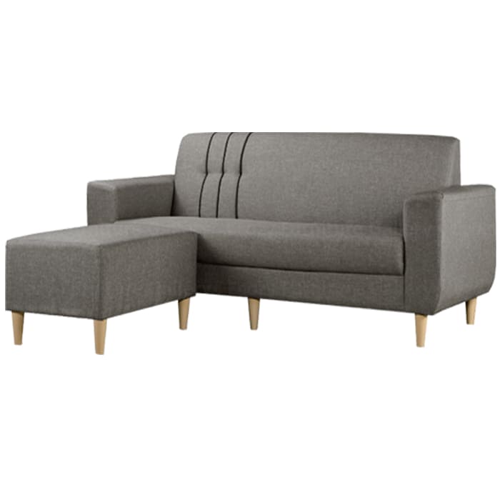 Simple and Plain design of 3 saeter water resistant fabric sofa come with a stool and wooden leg