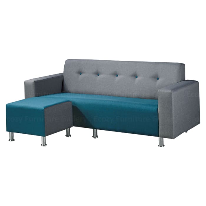 Simple and Plain design of 3 Seater water repellent fabric sofa come with a stool